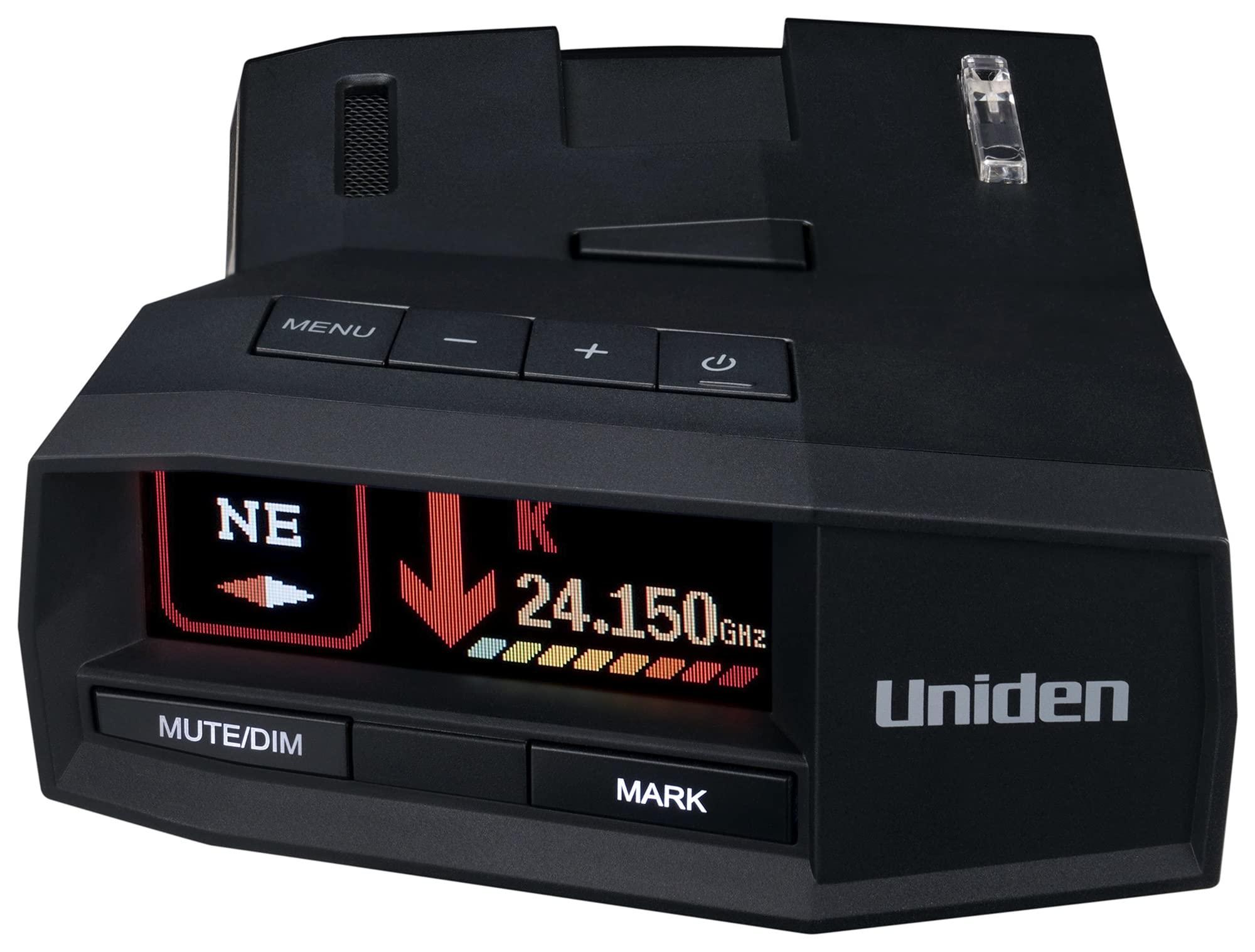Uniden UNIDEN R8 Extreme Long-Range Radar/Laser Detector, Dual-Antennas Front & Rear Detection w/Directional Arrows & RDA-HDWKT Smart Hardwire Kit with Mute/Mark Button, LED Alert & Power LED