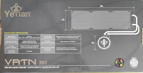 YEYIAN Yeyian CPU Liquid Cooling System PC Gaming Series for Quiet Desktop Computer | 3 RGB 360mm Fans | 2000 RPM | (New 2023)