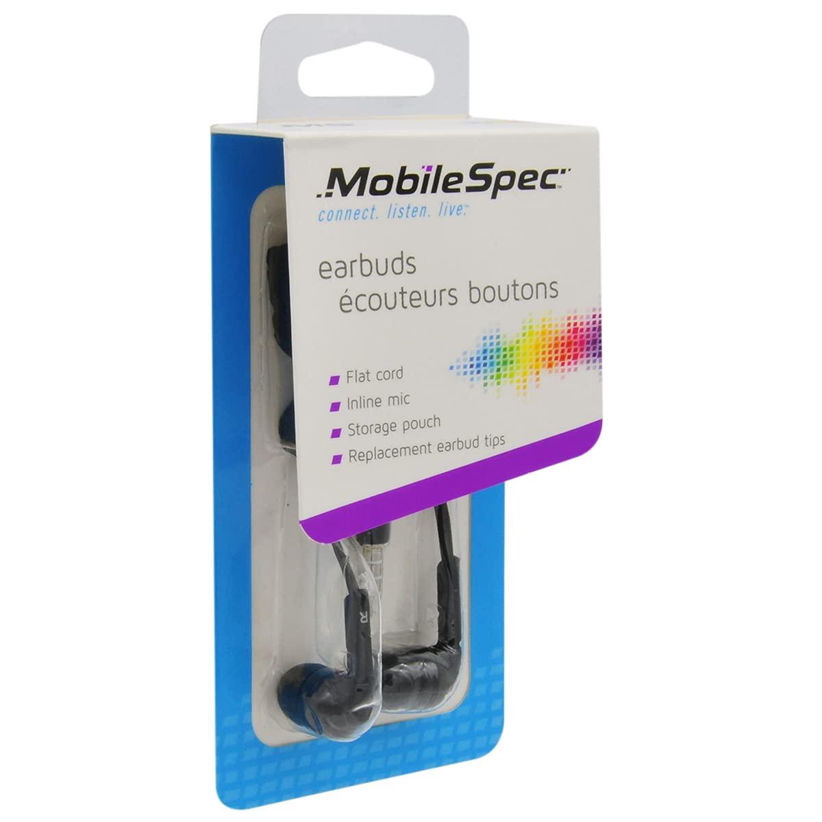 Mobile Spec MobileSpec MBS10111 Stereo Earbuds with a Flat Cord