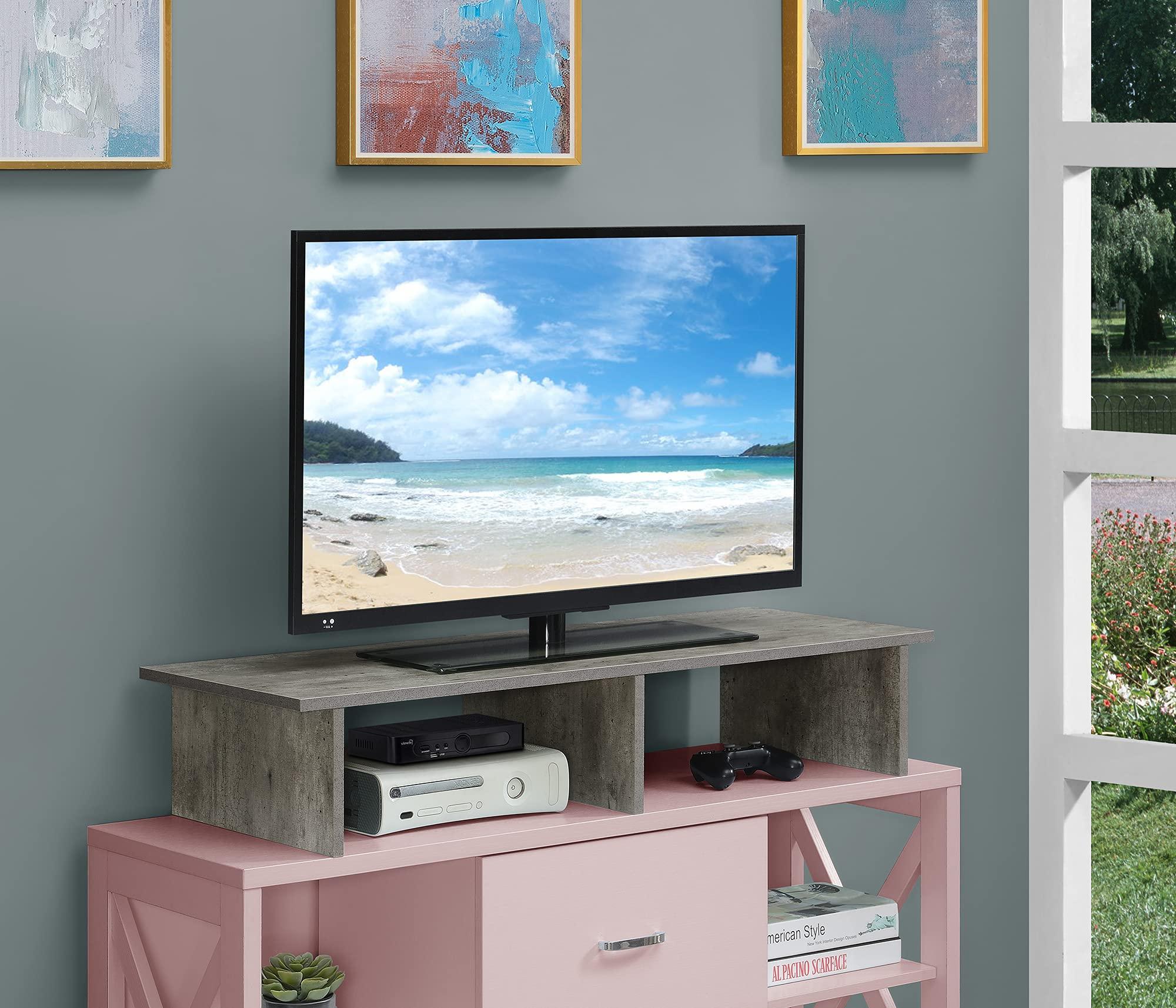 Convenience Concepts Convenience Concepts Designs2Go Wide TV Riser 42", for TVs up to 46" - Contemporary TV or Computer Riser for Living Room, Modern Office, Den, Faux Birch