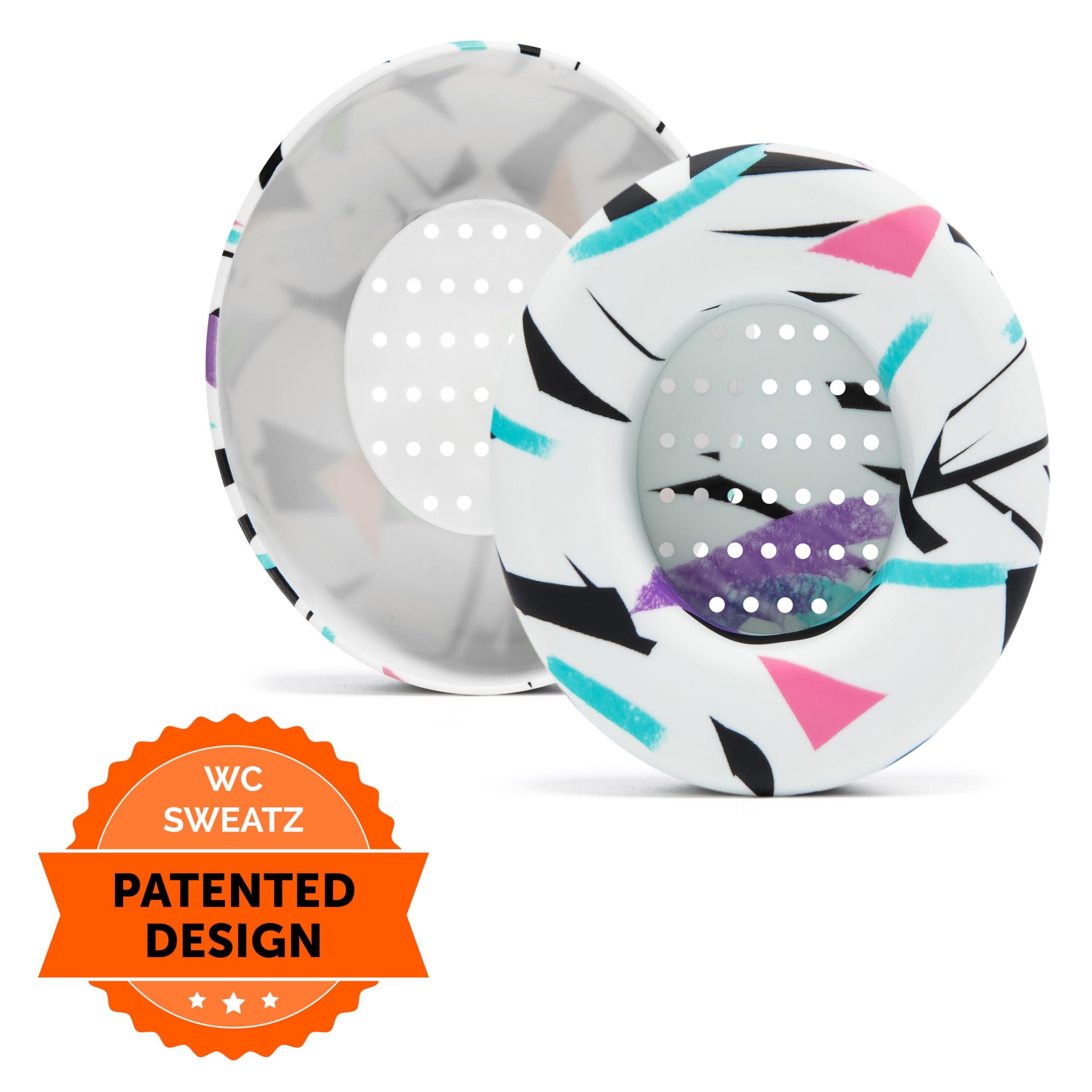 WC WC SweatZ Patented Protective Earpad Covers Made by WC | Fits Beats Studio 3 & 2 (Does Not Fit Beats Solo) / Bose 700 / Skull Candy Crusher/Hesh & More | Sweatproof & Easily Washable | 90's White