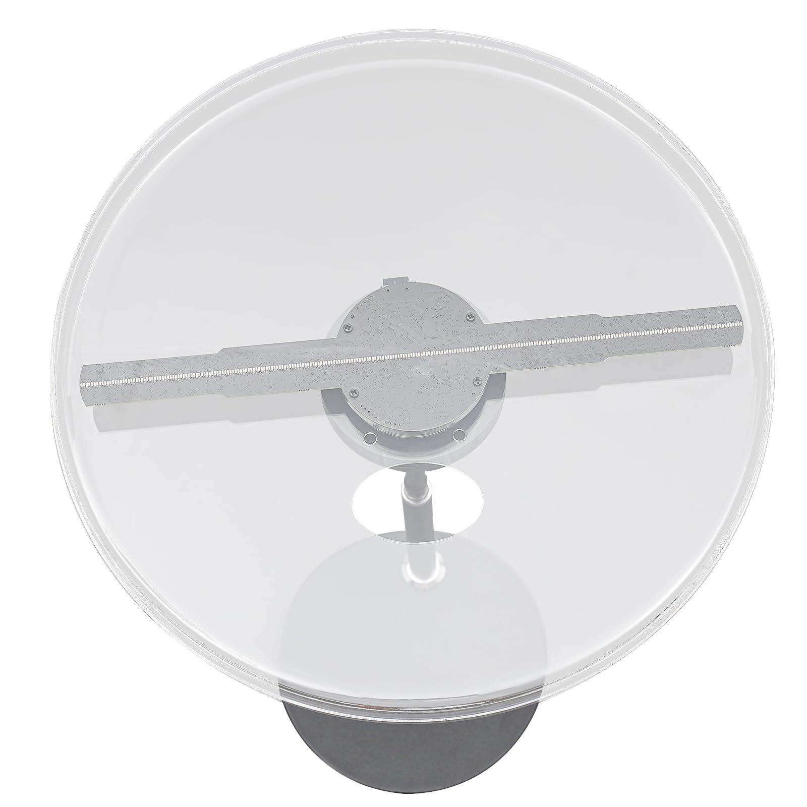 Genseino 3D Hologram Led Fan Display, Halloween Hologram Projector 3D Holographic Projector with Smart Control, 3D Advertising Hologram Fan with16GB Large-Capacity for Business Store Shop Bar, 12 in