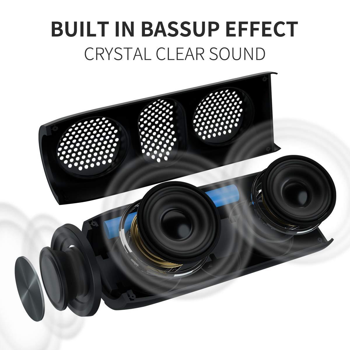 MusiBady Bluetooth Speaker,MusiBaby M88 Speaker,Speakers Bluetooth Wireless,Dual Pairing, Bluetooth 5.0,Loud Stereo Sound,Booming Bass,30H Playtime for Home& Outdoor Party,Beach,Portable Speaker,Gifts(Black)