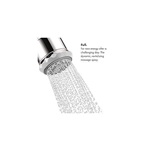 hansgrohe hansgrohe Clubmaster 4-inch Easy Clean Easy Install Showerhead Modern 3-Spray Full, Pulsating Massage, Soft spray with QuickClean in Polished Nickel, 28496831
