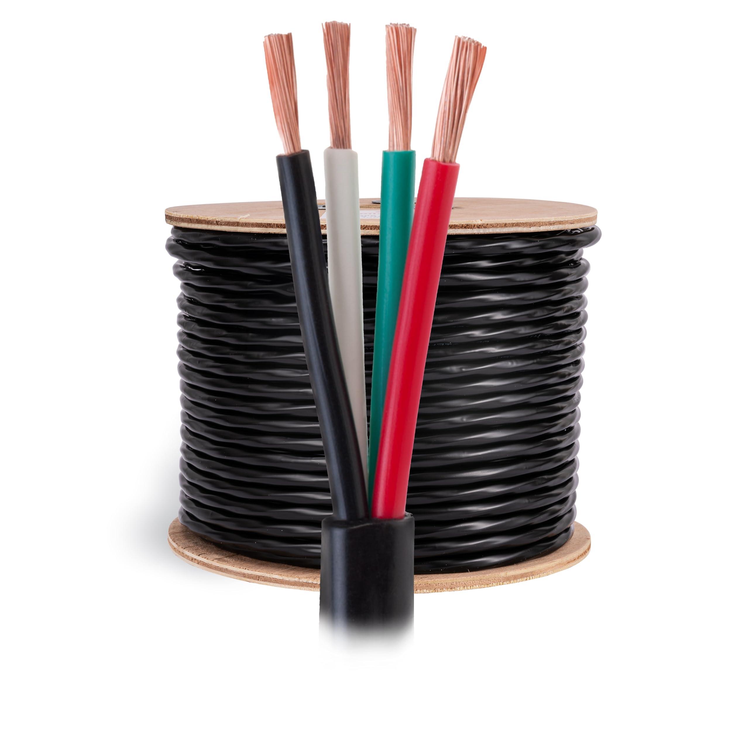 Cables Direct Online Cables Direct 14-Gauge Outdoor Speaker Wire, 250 Ft | 4 Conductor, Copper Clad Aluminum, Stranded Bulk Audio Cable | CL2, Direct Burial, UV Resistant