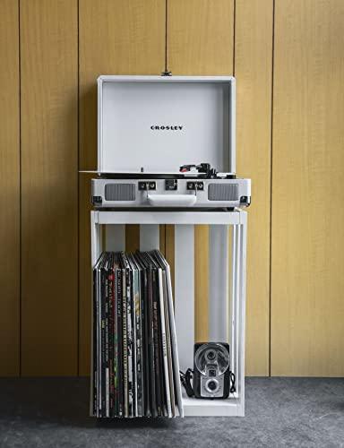 Crosley Crosley CR8005F-WS Cruiser Plus Vintage 3-Speed Bluetooth in/Out Suitcase Vinyl Record Player Turntable, White Sand