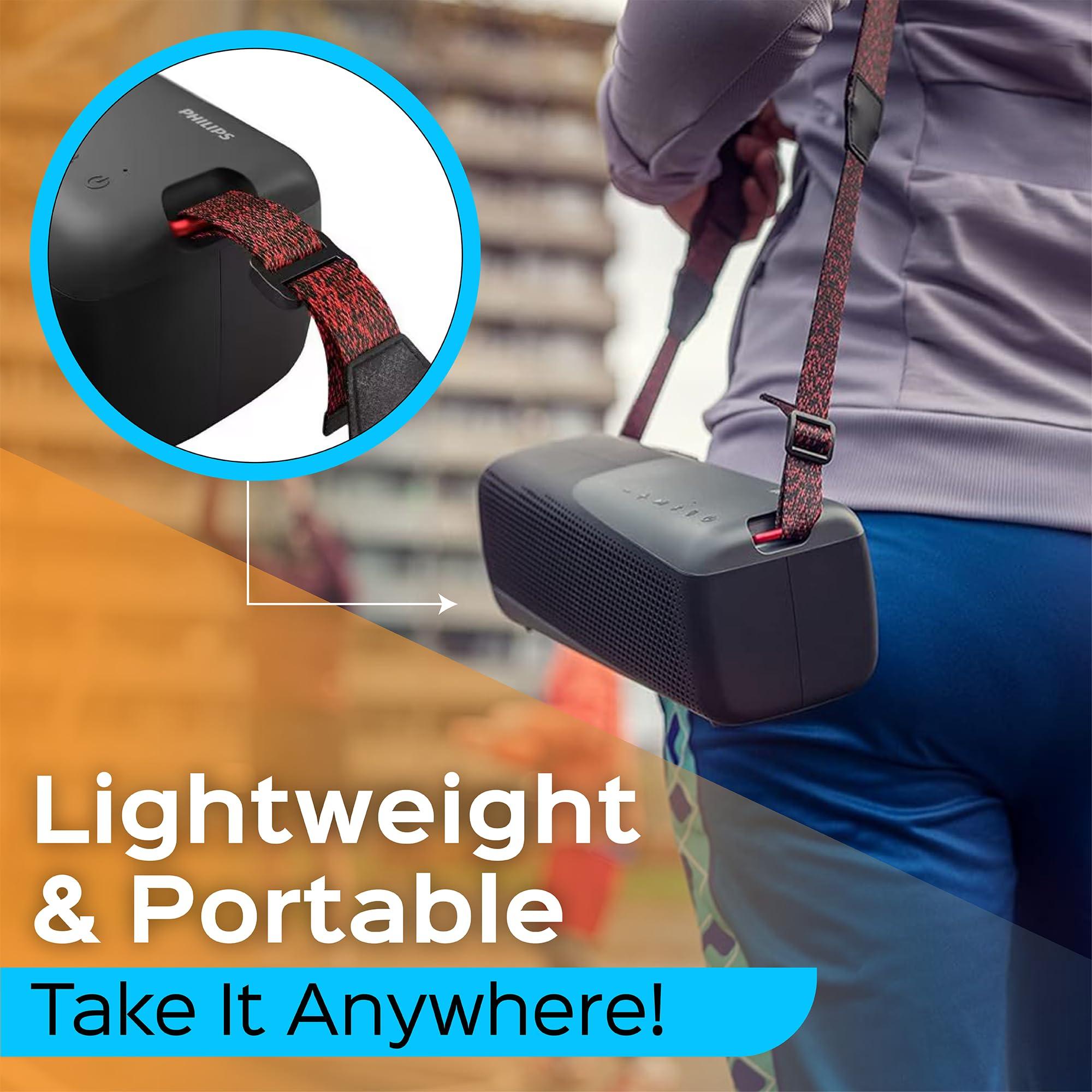 Philips Audio Philips S7807 Wireless Bluetooth Speaker, 7000 Series - 40W Output, IP67 Waterproof, 24-Hour Playtime, Portable with Built-in Microphone, Voice Assistant, USB-C, and Power Bank, Black