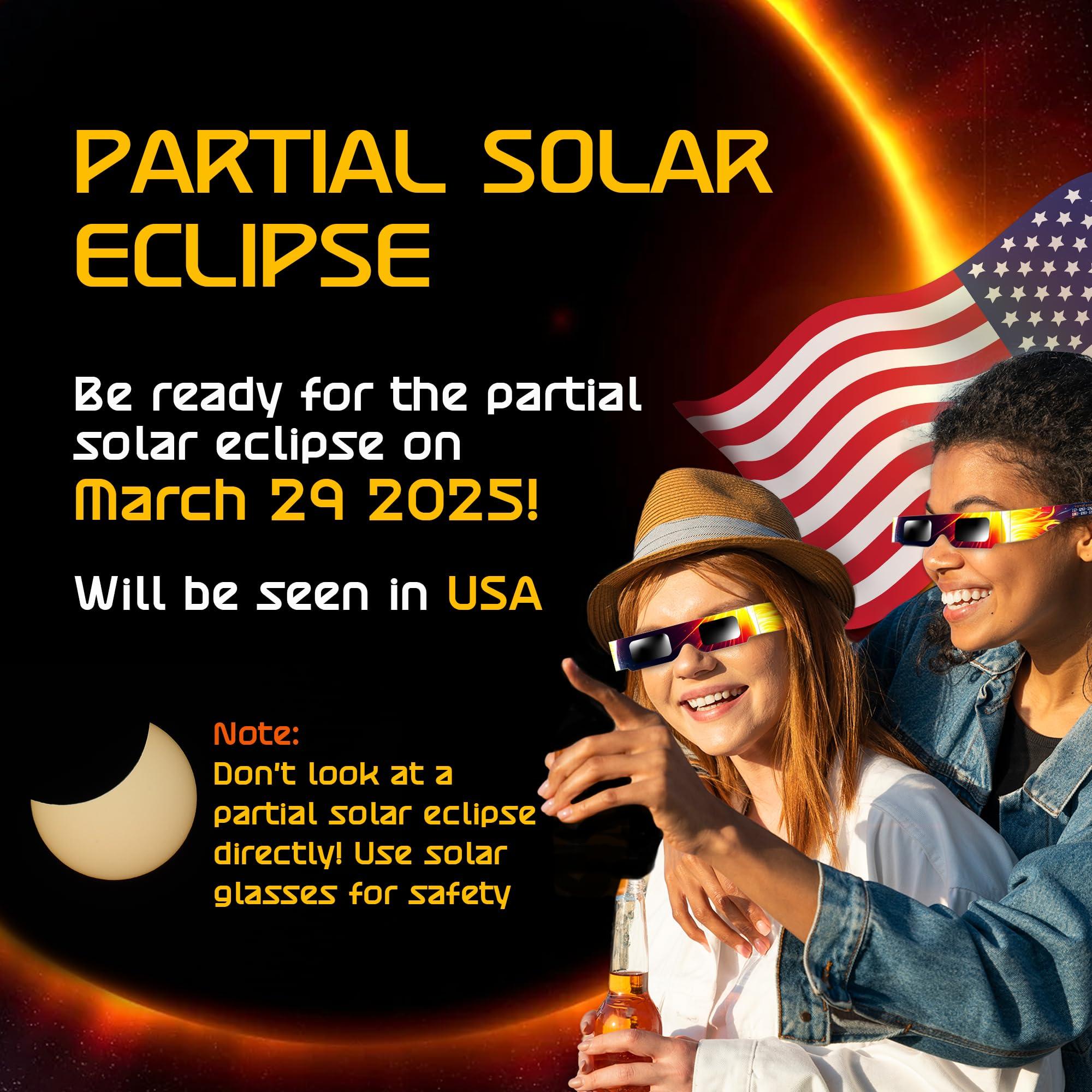 Helioclipse Solar Eclipse Glasses AAS Approved 2024 - [12 Pack] Trusted for Direct Solar Eclipse Viewing - ISO 12312-2 & CE Certified