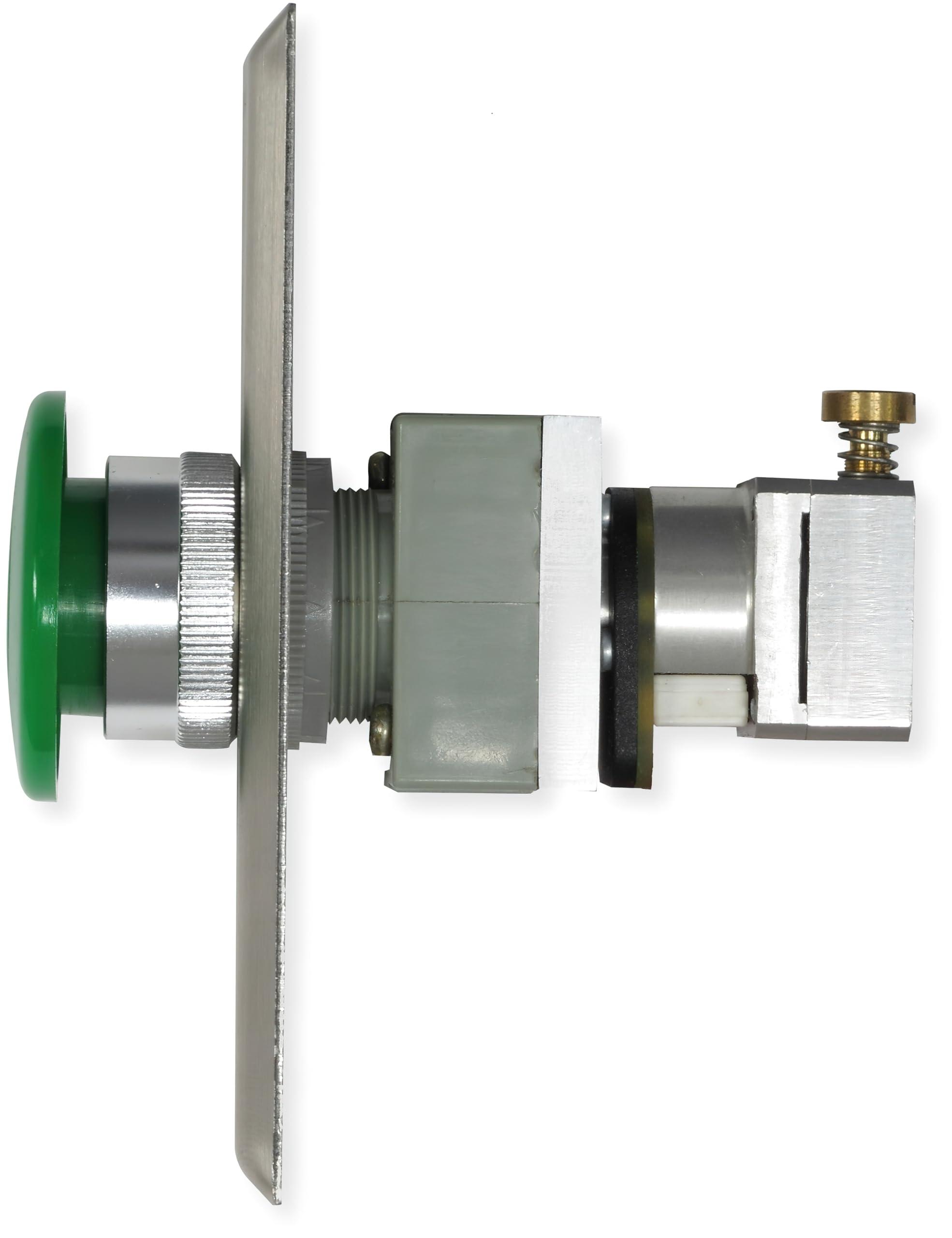Seco-Larm Seco-Larm SD-7213-GSP RTE Plate with Pneumatic Timer (2~60 Seconds), Single-Gang Plate, 1-1/2\" Green Mushroom-Cap Button, Stainless-Steel, EXIT and Salida Printed On Plate, No Power Required