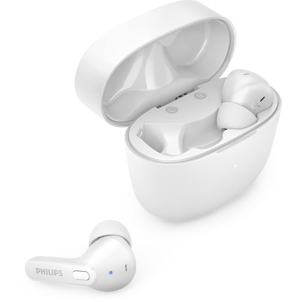 PHILIPS Philips True Wireless Earbuds, TWS Bluetooth 5 Headphones, 13mm Drivers, AI Mic for Clear Calls, IPX4 Waterproof, 18 Hours Playtime, Compatible w/iPhone Android & Bluetooth Devices,