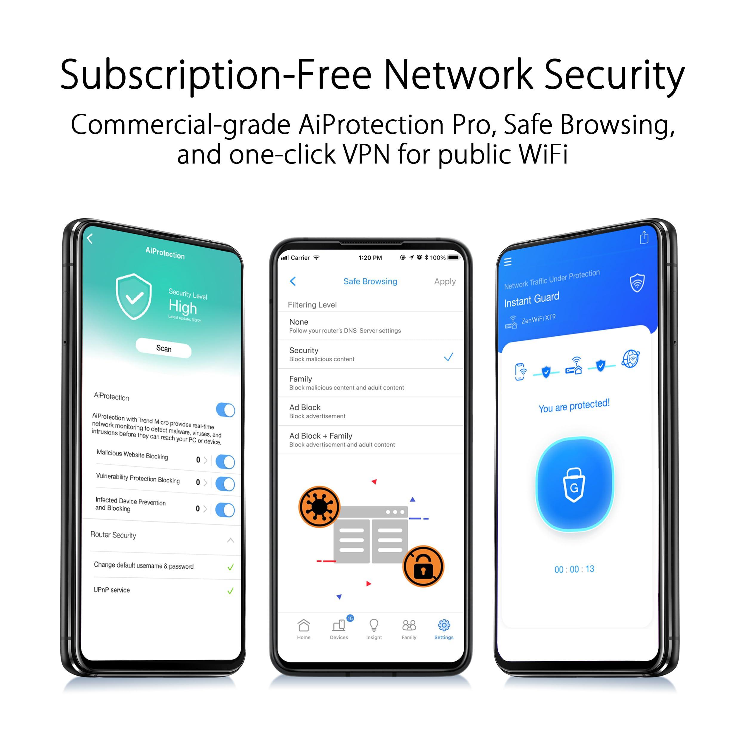 ASUS ASUS ZenWiFi XT9 AX7800 Tri-Band WiFi6 Mesh WiFiSystem (1Pack), 802.11ax, up to 2850 sq ft & 4+ Rooms, AiMesh, Lifetime Free Internet Security, Parental Controls, 2.5G WAN Port, UNII 4, White