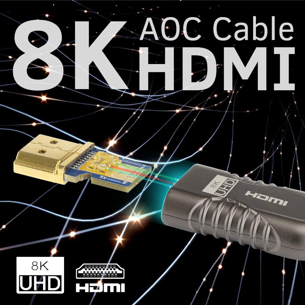 phoossno phoossno Certified 8K HDMI 2.1 Fiber Optical Cable, 10K Ultra High Speed HDMI Gen2 7.5m 25ft 48Gbps 4K120Hz 8K120Hz 10K120Hz, eARC Dolby Vision Atmos HDR10 RTX 3080/3090 4090 PS5 Xbox Sony LG C9/B9