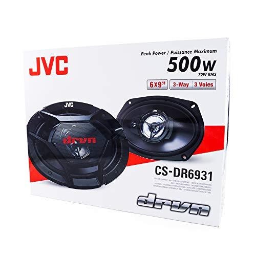 JVC JVC CS-DR6931 6X9 Inch Car Speakers - 500 Watts of Power Per Pair, 250 Watts Each, Full Range, 3 Way, Built Tough, Perfect Factory OEM Replacements