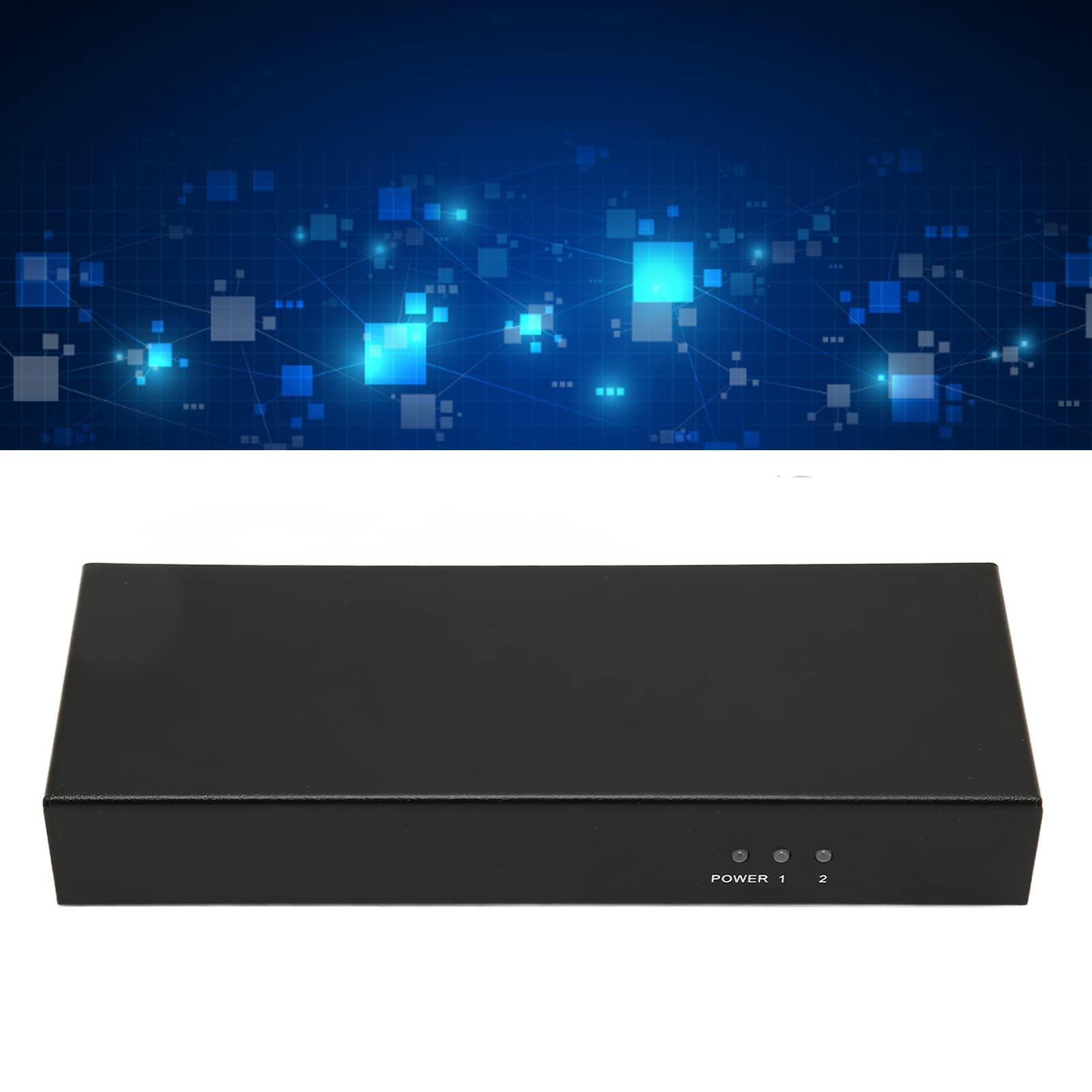 Hilitand DVI Splitter 1 in 2 Out, Support 30/36 Bit Color 1080P Lossless Monitors Distribution Duplicator Video Splitter DVI Switcher for PC Laptop DVR Projector HDTV