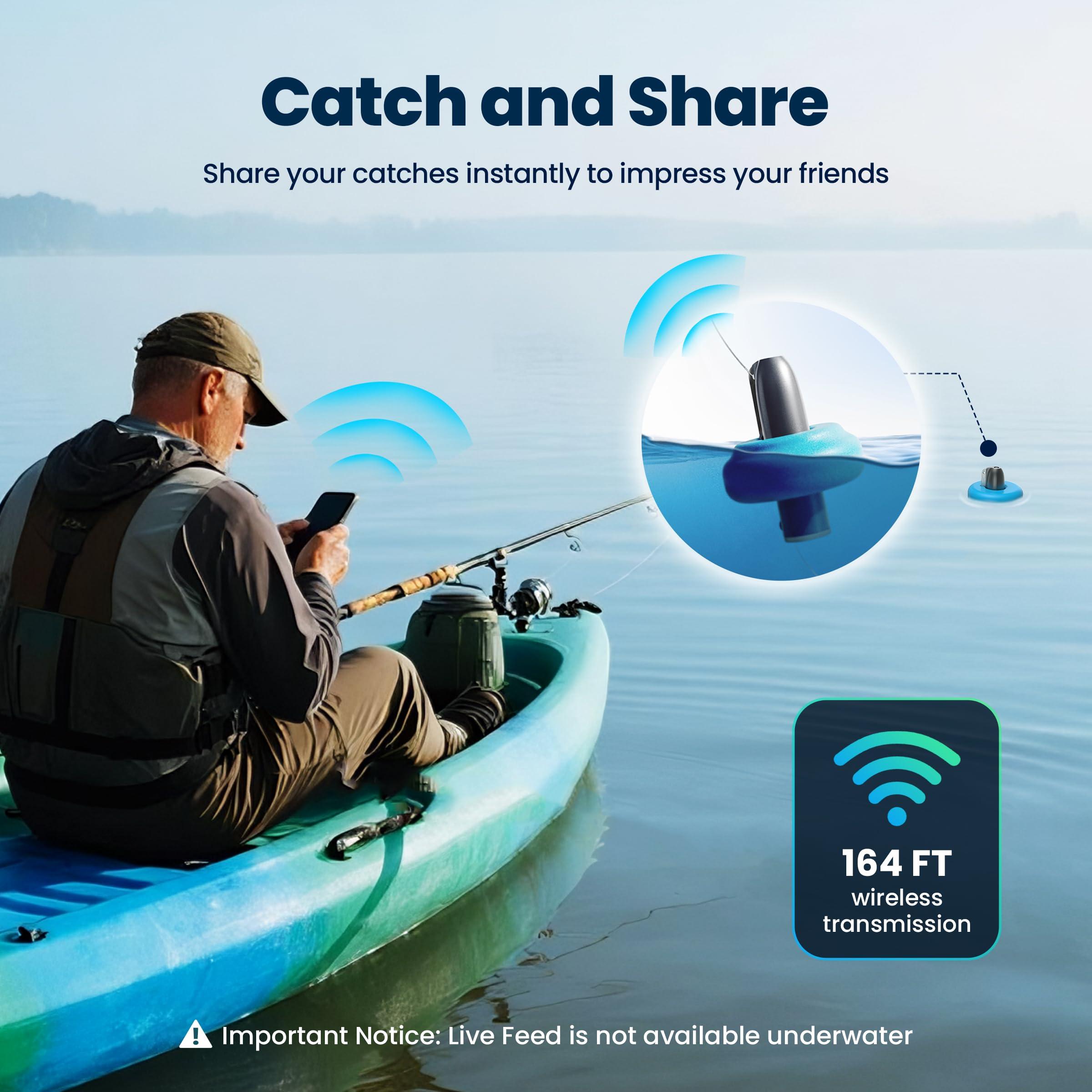 Chasing CanFish Fishing CamX Underwater Fishing Camera, HD 1080P &136Ultra-Wide-Angle,656FT ROV Waterproof/Motion Sensing/Segmented Intelligent Recording/Wireless Charge/App Compatible with iOS and Android