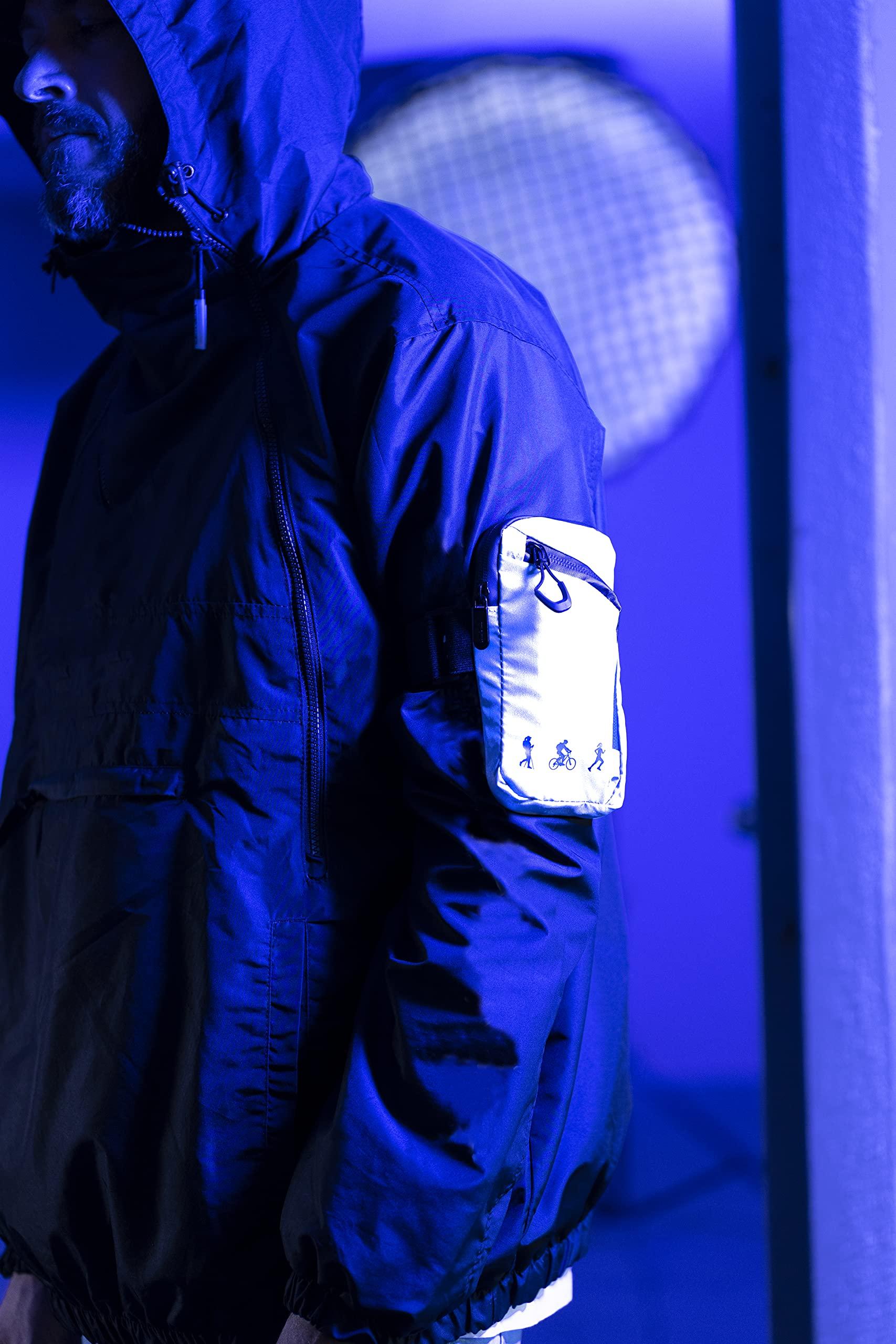 Troika Troika ABG03/GY Arm Bag with 2 Zipped Compartments Polyester in Grey/Black Reflective, Grey/Black, 12cm, Modern