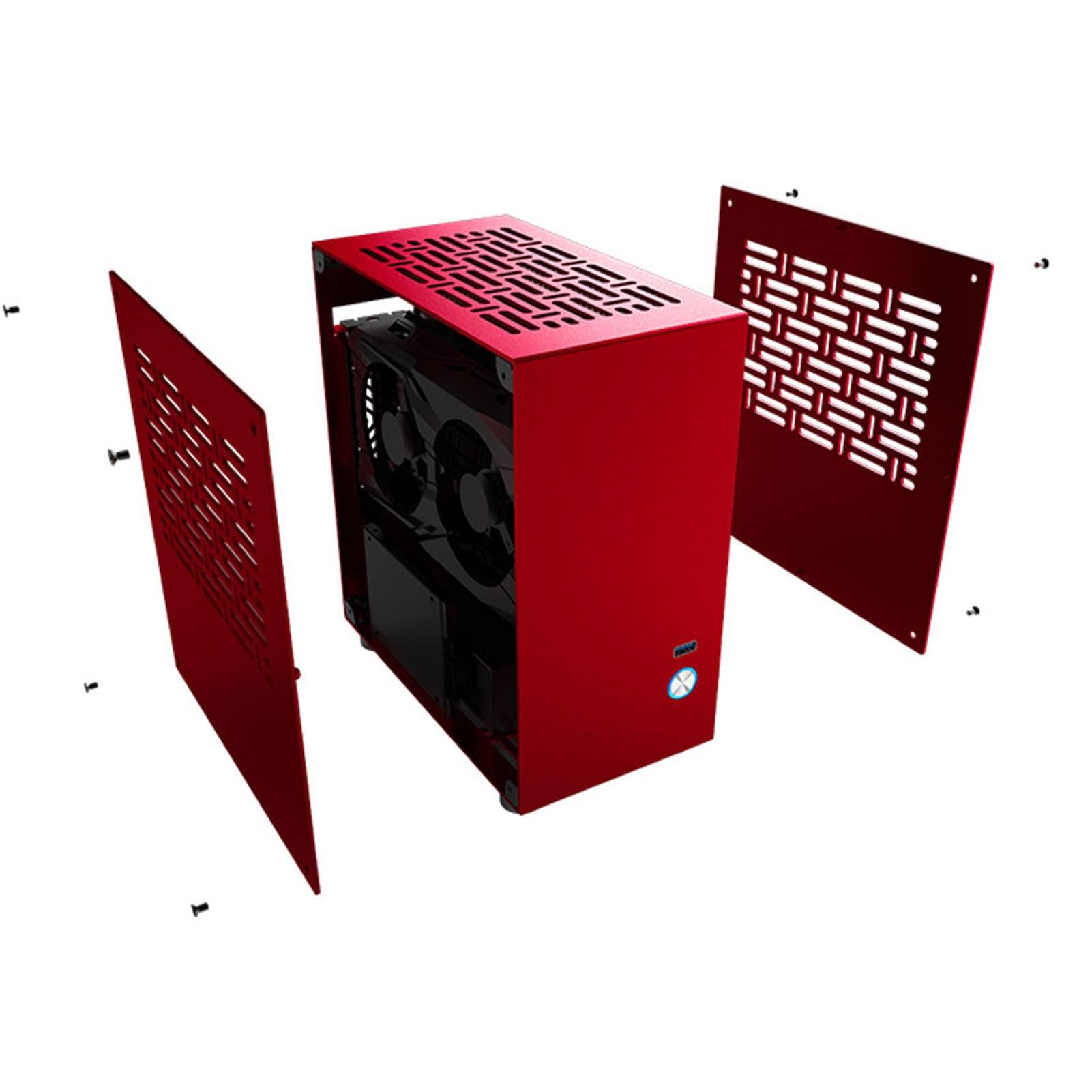 Vikye Mini ITX Case Computer Chassis, Aluminium Alloy HTPC Case Mini Portable ITX Case with Anti Slip Foot Padfor HTPC Desktop