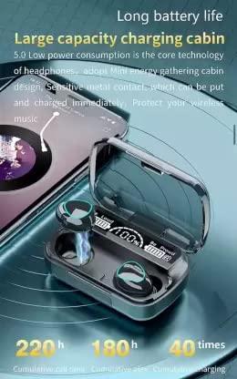 Generic Bhawani Collection TWS M10 BT 5.1 Wireless Bluetooth Headphones Earphones mic High Bass Earbuds Bluetooth Headset (Black, True Wireless)