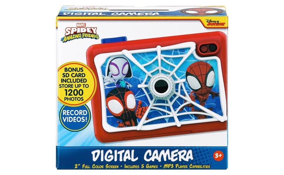 eKids ekids Spidey and His Amazing Friends Kids Camera with SD Card, Digital Camera for Kids with Video Recording, Built-in Digital Stickers