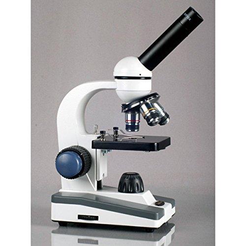 AmScope AmScope M150C-MS Compound Monocular Microscope, WF10x and WF25x Eyepieces, 40x-1000x Magnification, LED Illumination, Brightfield, Single-Lens Condenser, Coaxial Coarse and Fine Focus, Mechanical Stag