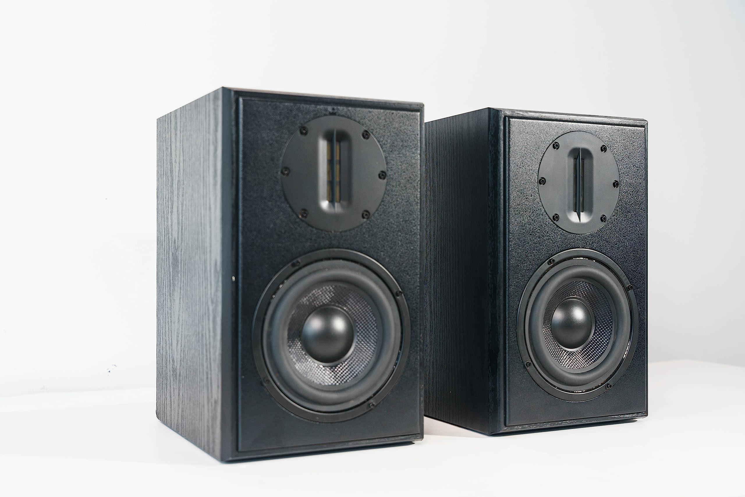 SAMTRONIC SAMTRONIC Passive Bookshelf Speakers 5.25" High Output Woofer and 4 inches Ribbon Tweeter Wood Color, Pair - Needs Amplifier or Receiver to Operate