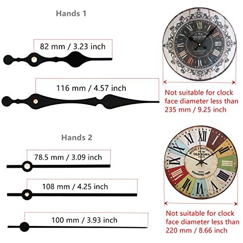 TIKROUND TIKROUND Youngtown 12888 Movement for Clock Repair Replacement 13.5mm (17/32 inch) Shaft Length 5.5mm (7/32 inch) Thread Length.(Black Shaft)
