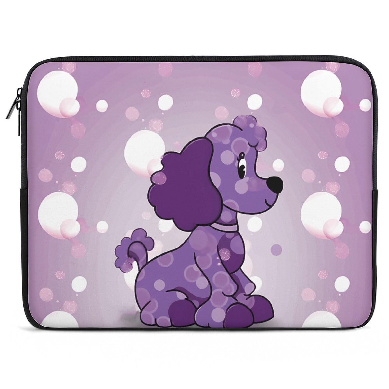 VTCTOASY Laptop Case Sleeve 15inch Shockproof Laptop Case Purple Poodle Polka Dot Laptop Sleeve Protective Carrying Case