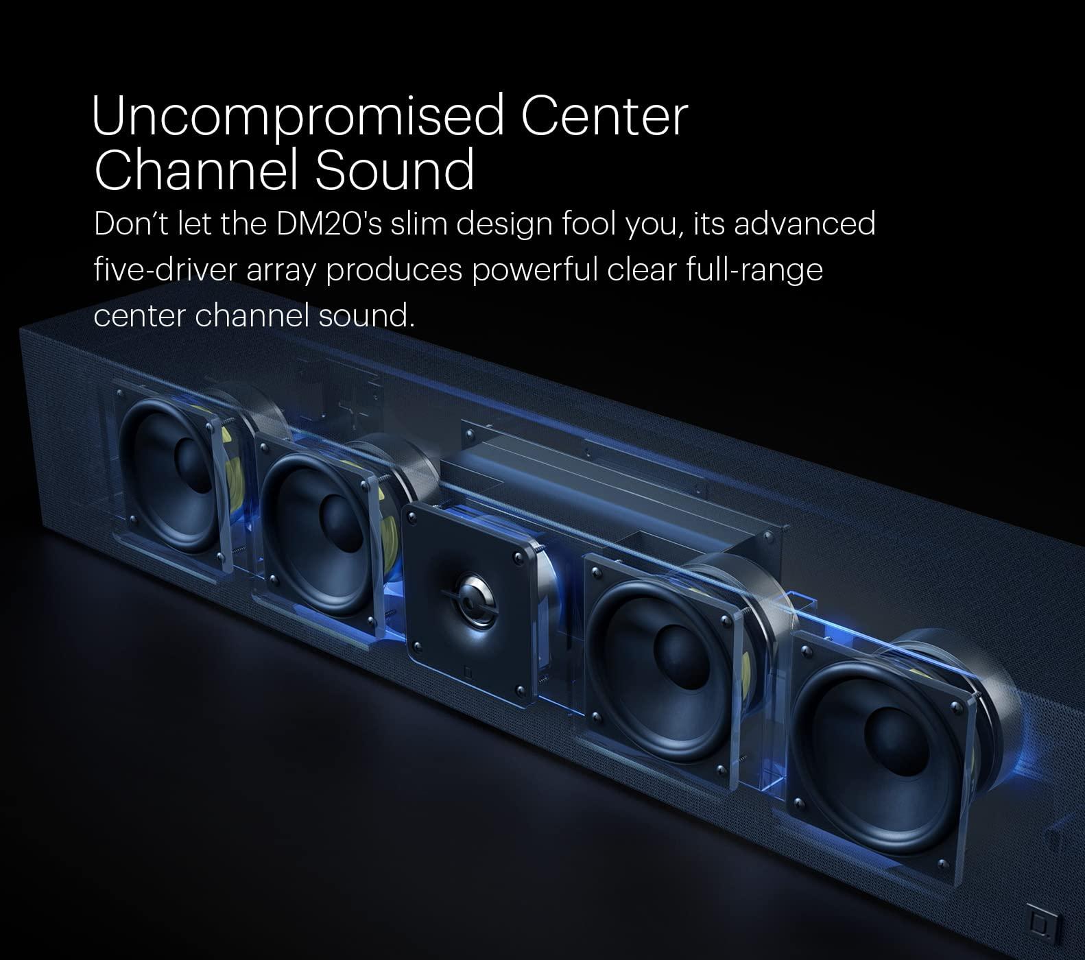 Definitive Technology Definitive Technology Dymension DM20 Slim Center Channel Speaker, 5-Driver Array - (4) 4\" Midrange Woofers & (1) 1\" Tweeter, for Dymension Series Home Speakers, Immersive Home Theater Audio, Black