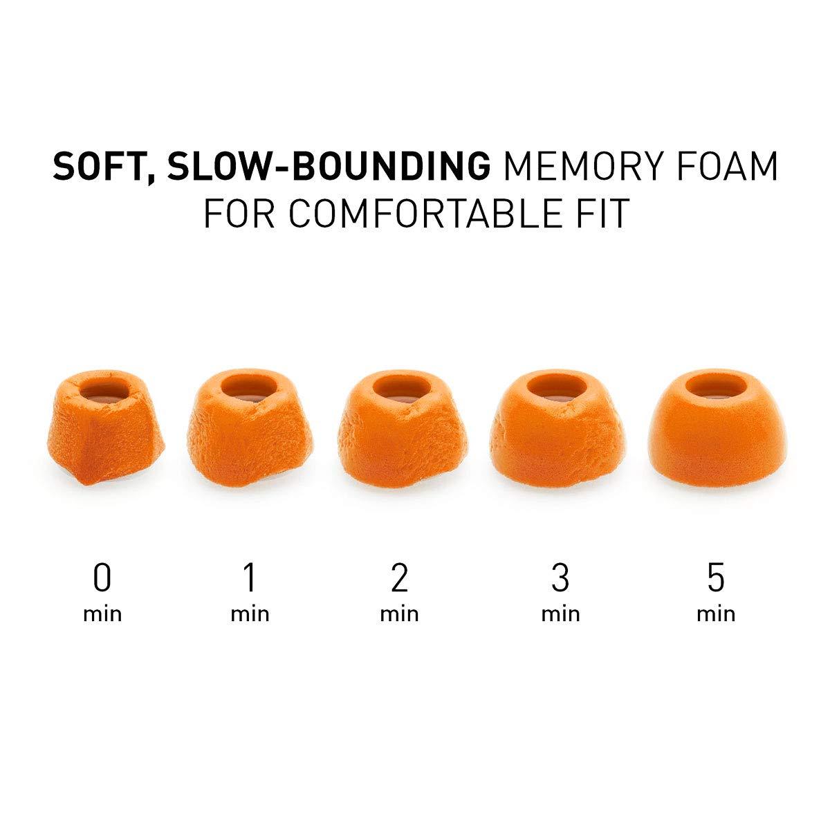 ADVANCED SOUND GROUP Eartune Fidelity UF-A Premium Memory Foam Tips for AirPods Pro (1st Gen & 2nd Gen) - Fits in Charging Case, Stays in Your Ears, Superb Sound Isolation, and Built-in Waxguard - Assorted S/M/L, [Orange]
