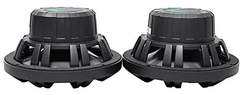 KICKER (1) Pair Kicker 45KM84L 8\" 600 Watt Boat Speakers LED\'s KM8 Bundle with (1) Rockville DMAC80B Dual 7.7\" Wakeboard Tower Speaker Enclosure and (1) 1.75\" Compatible with Polaris RZR Speakers (3 Items)