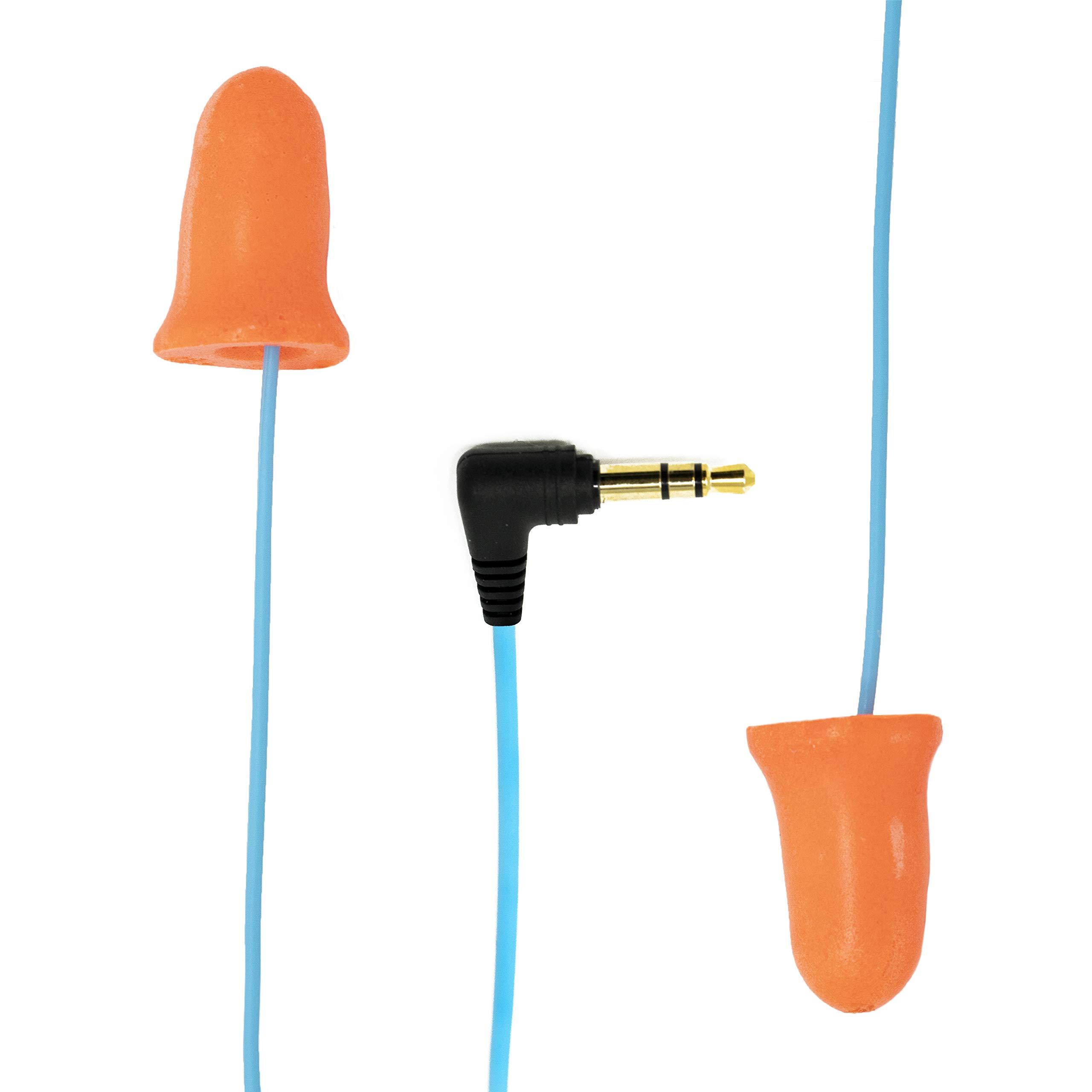 Plugfones Plugfones Basic Earplug-Earbud Hybrid - Noise Reducing Earphones - Orange