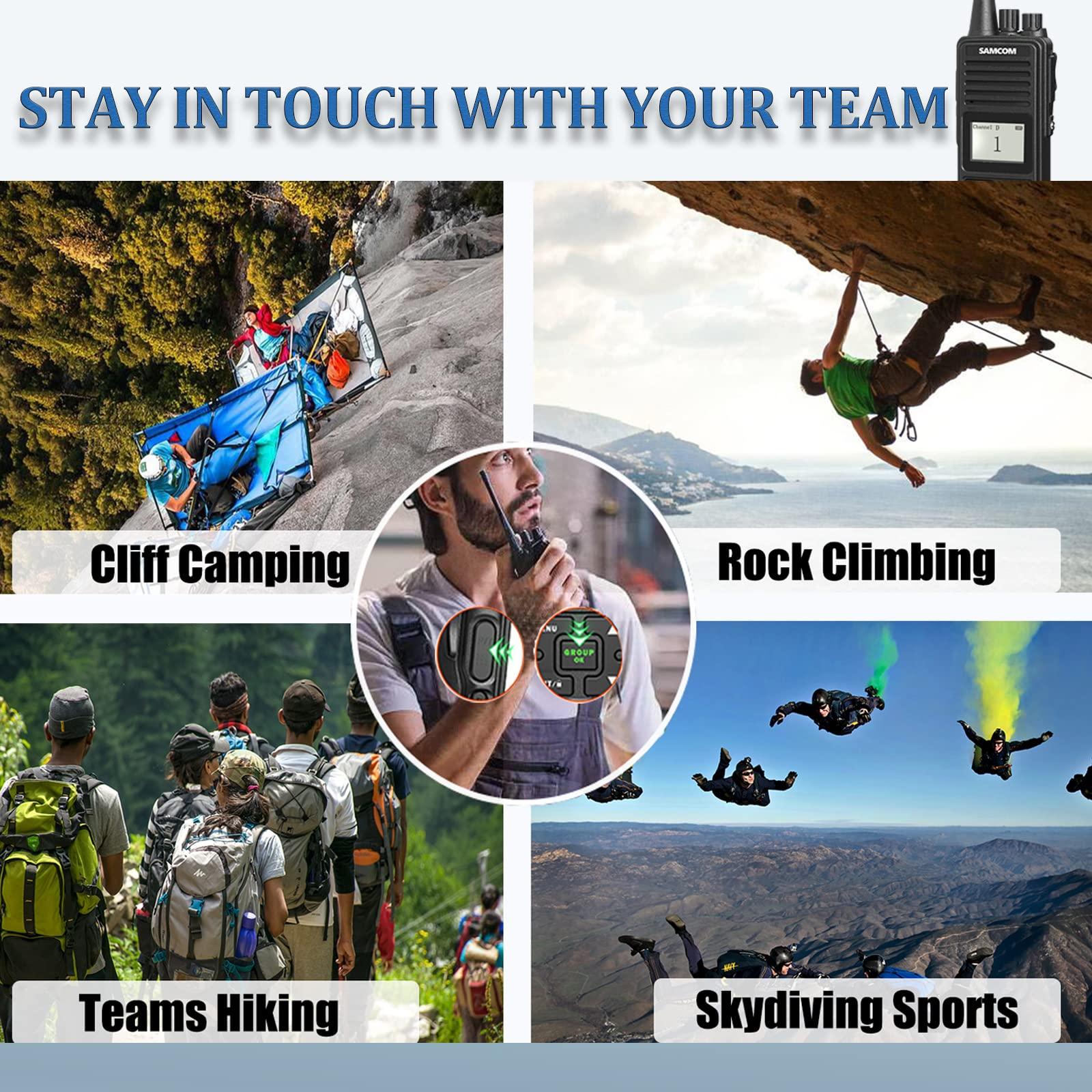 SAMCOM SAMCOM 3 Pack FPCN10A Two-Way Radios with 3 Pcs Wireless Earpiece with Mic for Walkie Talkies Long Range