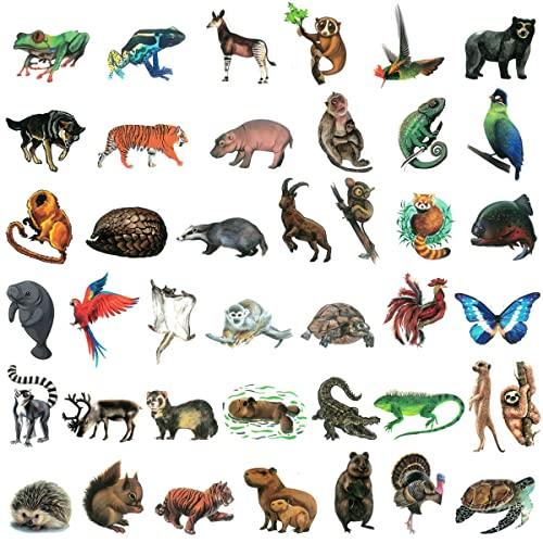 allydrew allydrew Waterproof Vinyl Stickers for Water Bottles, Laptop, Phones, Skateboards, Decals for Teens, 80pcs, Safari Animals