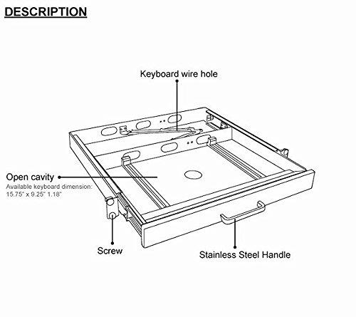 Adesso Adseeo Keyboard Drawer Industrial 1u Universal Keyboard Drawer with Metal Appearance (MRP-1C)