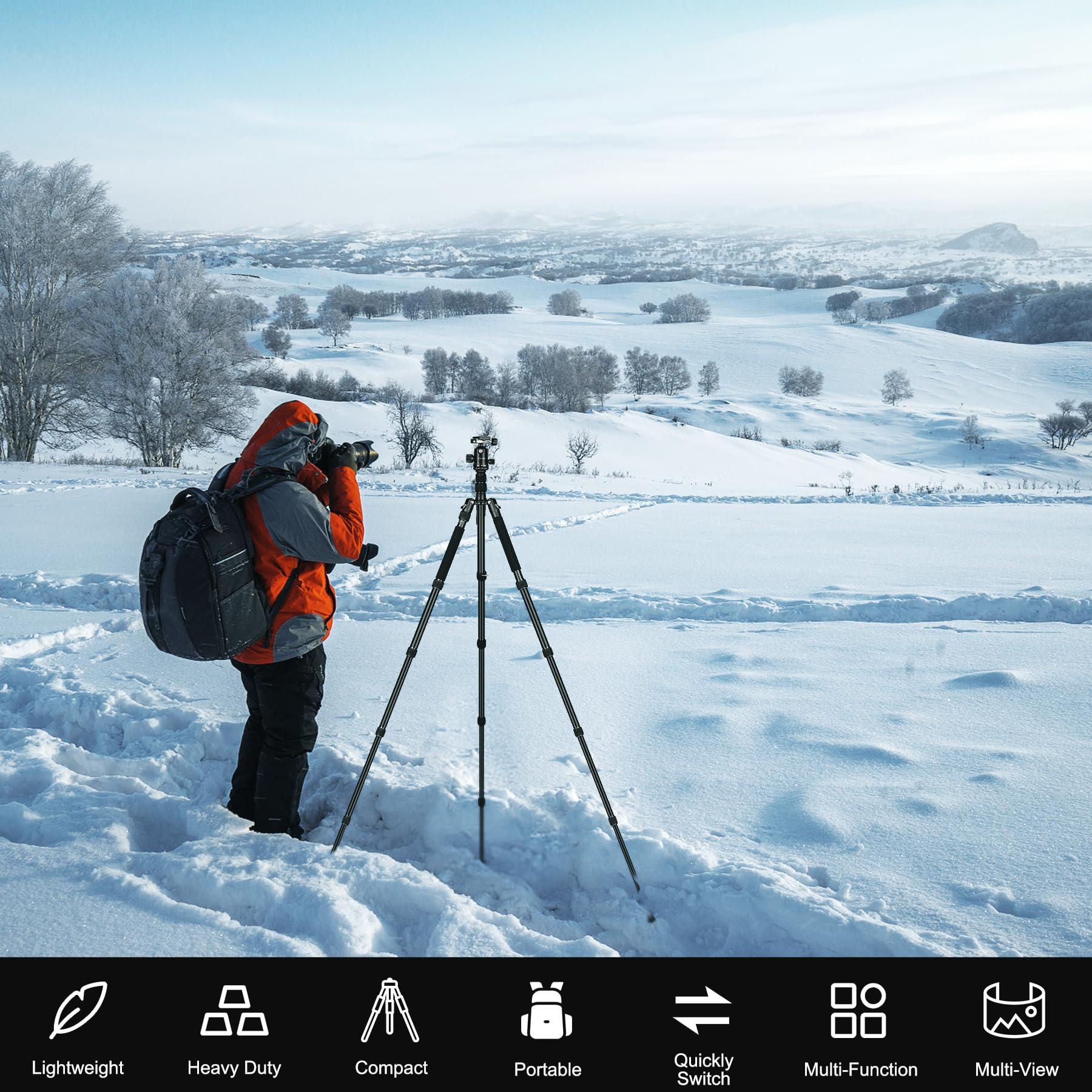 Victiv 80/85 inches Heavy Duty Tripod for Camera and Phone, 85" Camera Monopod Tripods, DSLR Binoculars Spotting Scope Camcorders Video Tripod Stand, 360 Degree Ball Head, 35 lbs Loads