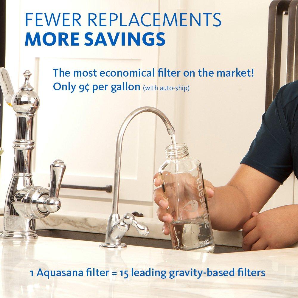 Aquasana Aquasana Under Sink Water Filter System - Reduces PFAS, Lead, & Chlorine in Drinking Water - Under Counter Claryum Filtration for Kitchen - 3-Stage - Chrome Faucet - AQ-5300.56