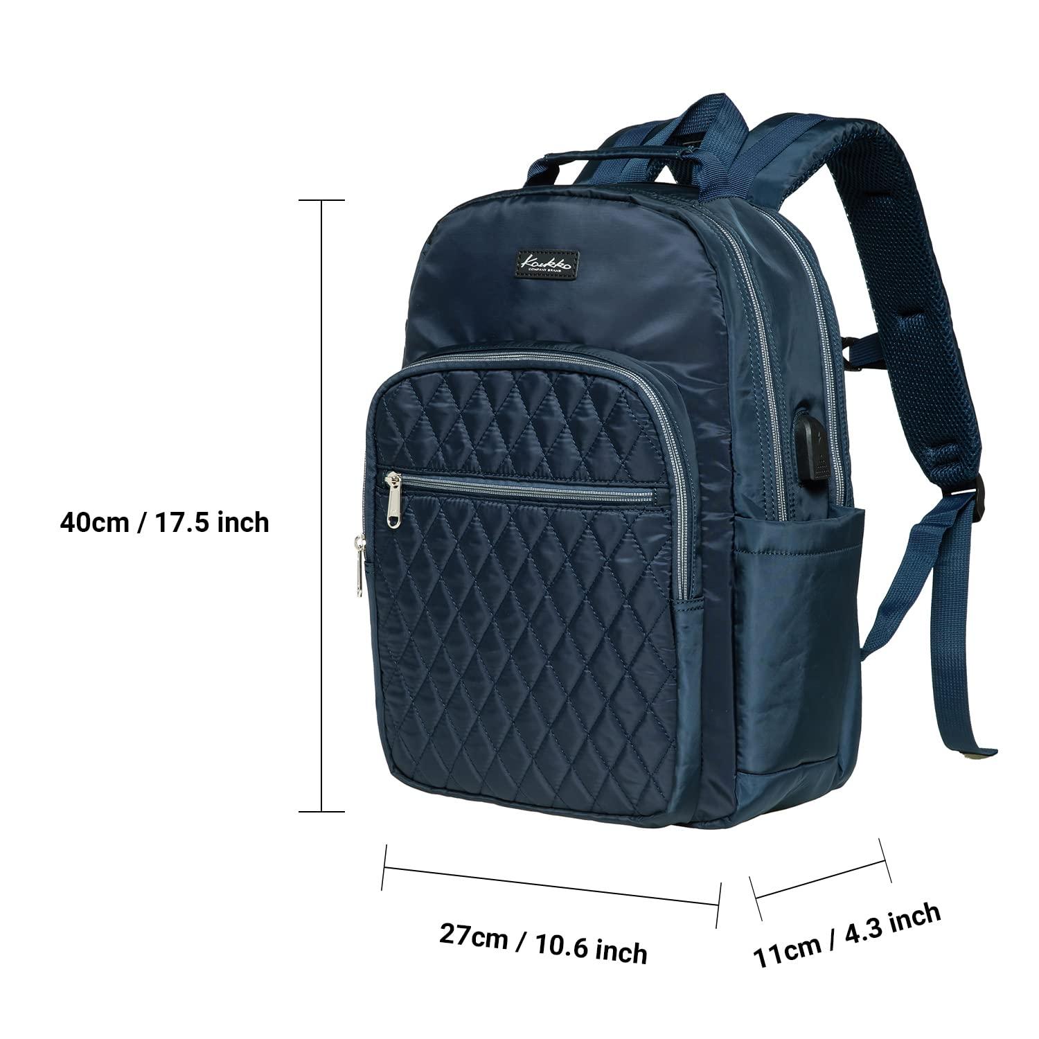 KAUKKO KAUKKO Women Laptop Backpacks for 14" Notebook Casual Computer Bag Stylish Pattern Daypack for Work Travel Business 27NAVY,11.8L