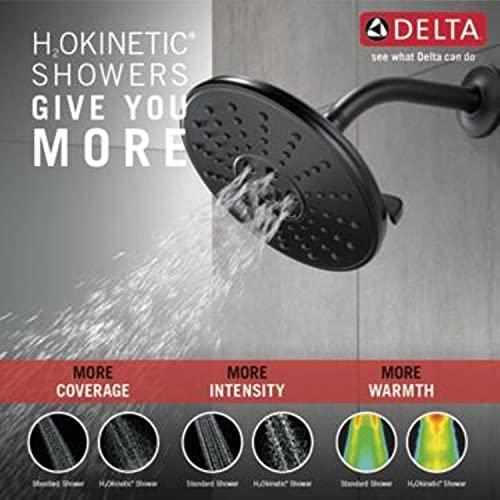 DELTA FAUCET Delta Faucet 3-Spray Touch-Clean H2Okinetic Shower Head, Matte Black 52688-BL