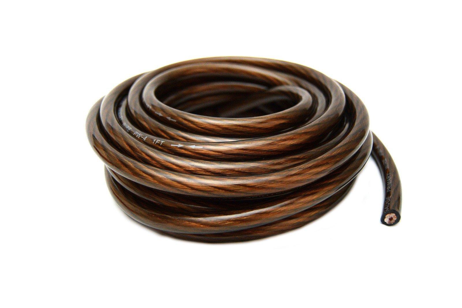 Audiopipe 4 Gauge 25\' Black and 25\' Red Car Audio Power Ground Wire Cable 50\' ft Total