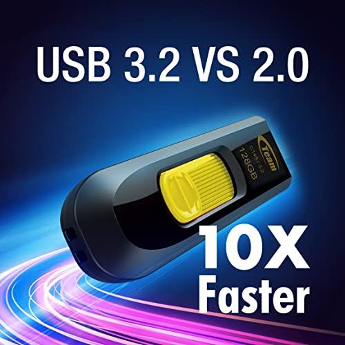 TEAMGROUP TEAMGROUP C145 32GB 50 Pack USB 3.2 Gen 1 (3.1/3.0) USB Flash Thumb Drive, External Data Storage Memory Stick Compatible with Computer/Laptop (Black-Yellow) TC145332GY25