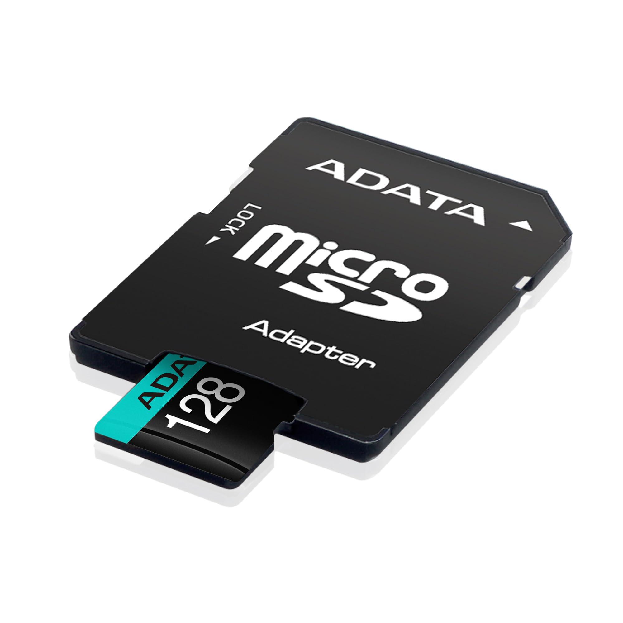 ADATA ADATA Premier Pro 128GB MicroSDXC UHS-I U3 V30 Class 10 A2 MircoSD Memory Card with Adapter AUSDX128GUI3V30SA2-RA1