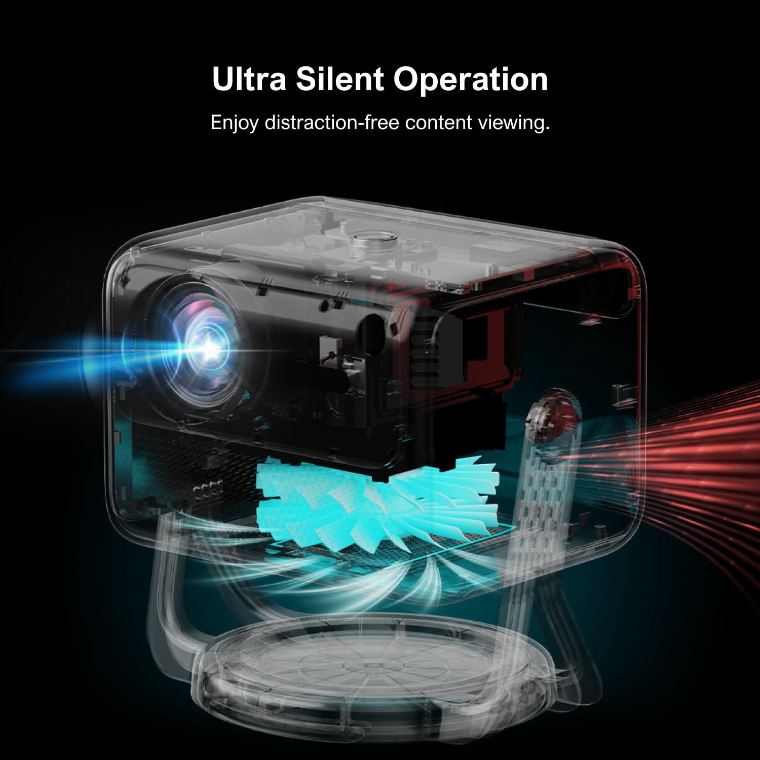 ULTIMEA ULTIMEA Smart Projector with Android TV 11.0 and Netflix, Projector 4K with Wifi and Bluetooth 5.3, Home Cinema Dust-proof 4K Projector with Dolby Audio, Gimbal Stand, 600 ANSI HDR+HLG, Nova C40