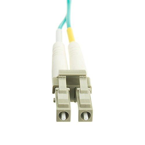 CableWholesale CableWholesale Aqua Blue 10 Gbit Fiber Optic Cable, 2 Meter (6.6 feet) LC to SC Lucent Connector to Subscriber Connector Duplex 50/125 OM3 Multi-Mode Fiber Optic LC-SC Optical Connection Cable