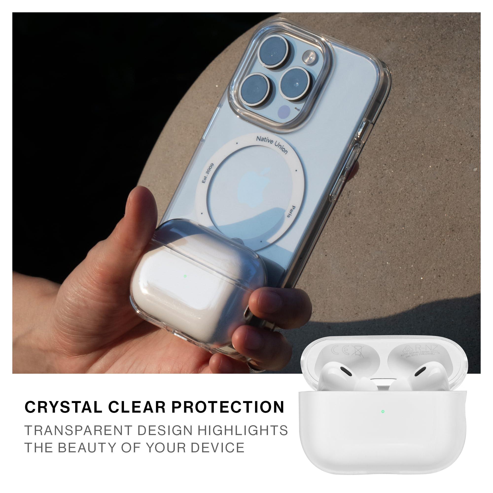 Native Union Native Union (Re) Clear Case for AirPods Pro 2nd Gen 100% Recycled Supports Wireless Charging Compatible with AirPods Pro, AirPods Pro 2nd Gen Cutout for Lanyard Loop