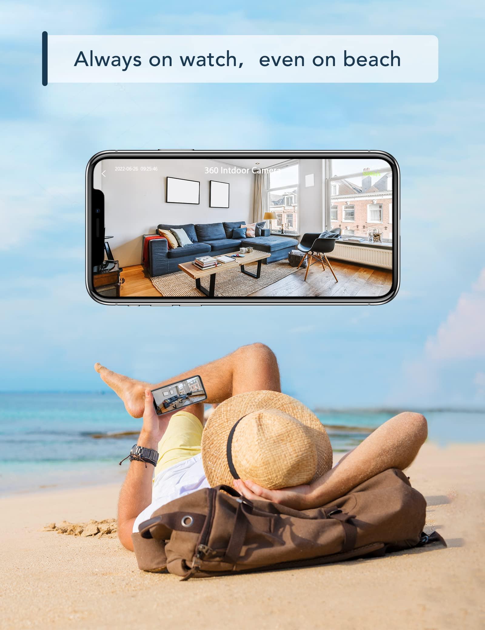 GNCC GNCC Indoor Security Camera, 2 Packs 1080PCameras for Home Security Wi-Fi Cameras, Motion/Sound Detection, Night Vision, 2-Way Audio, Real-Time Alert, Cloud & SD Card Storage, 2.4G WiFi Only