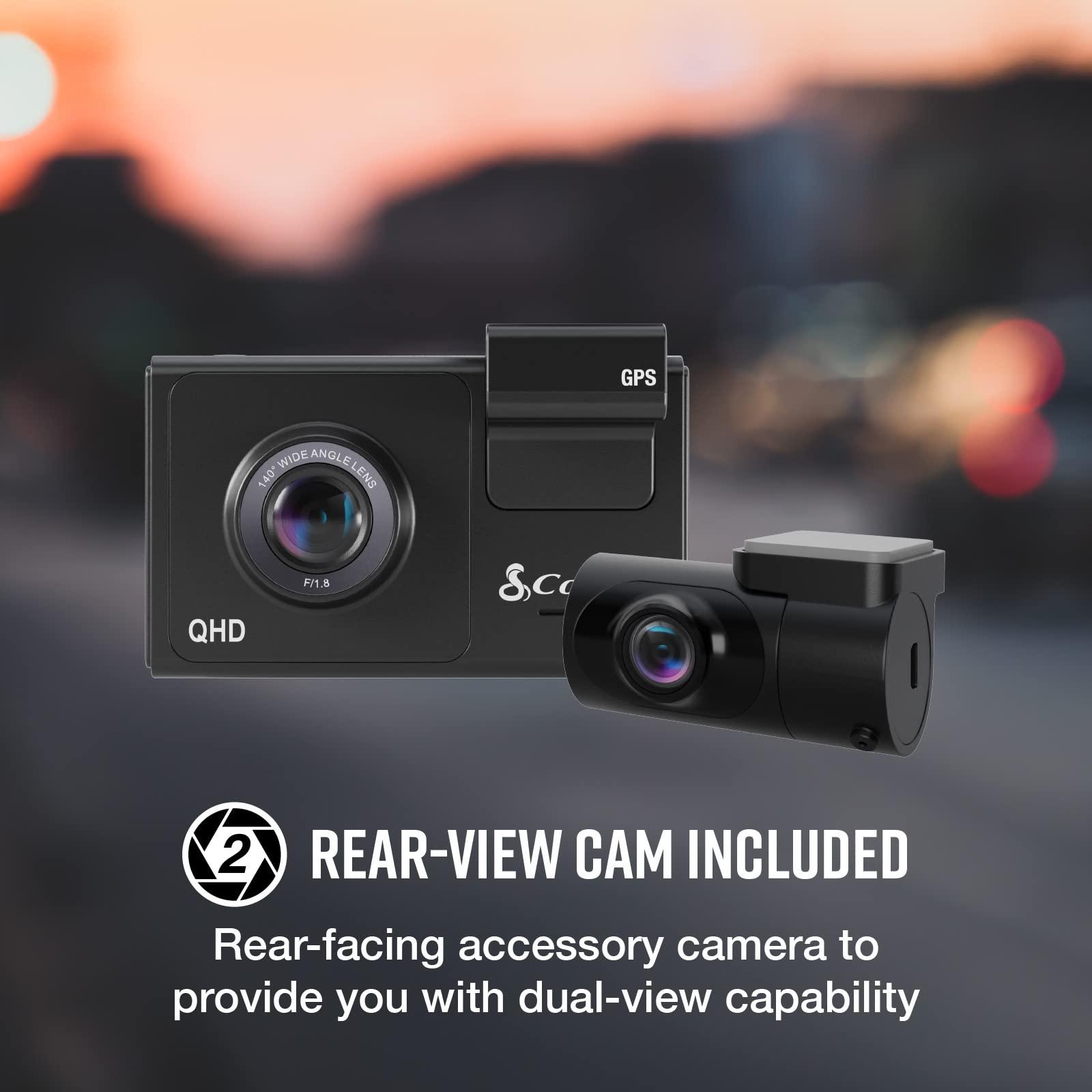 Cobra Cobra Smart Dash Cam + Rear Cam (SC 200D) QHD+ 1600P Resolution, Built-in Wi-Fi & GPS, Voice Commands, Live Police Alerts, Incident Reports, Emergency Mayday, Drive Smarter App, 16GB SD Card Incl.