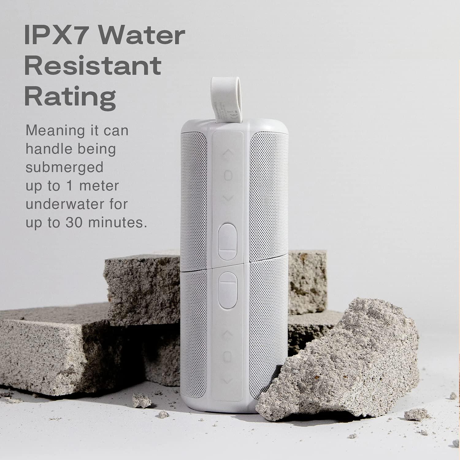 KOVE KOVE Commuter 2 Portable Speaker - Concrete Bluetooth Speakers, Wireless with HD Louder Volume, Deep Bass Subwoofer, Microphone, IPX7 Water Resistant - Perfect Boom Box for Home, Outdoor or Travel