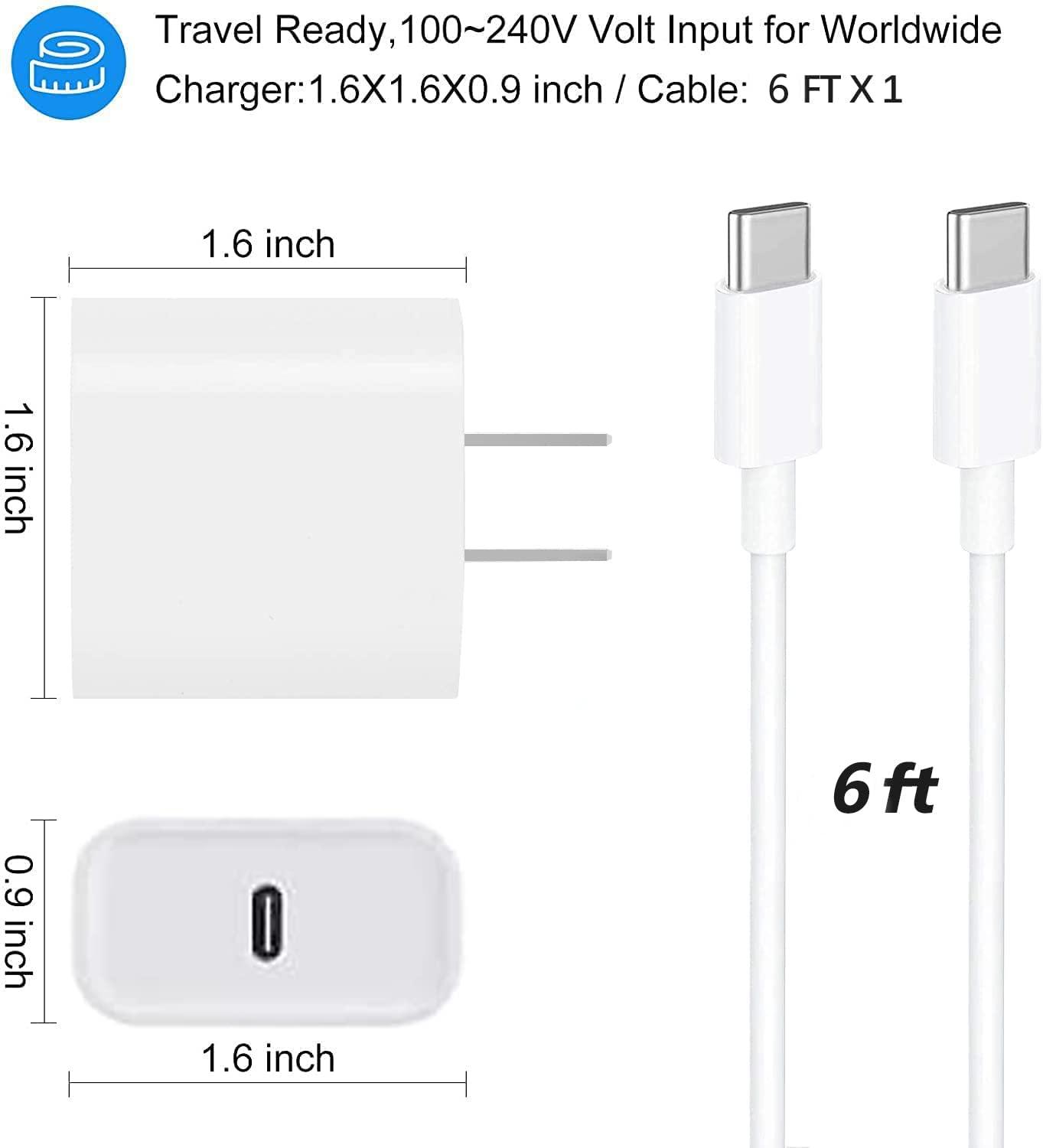 BikeAnything USB C Fast Charger for iPad Pro 13/12.9/11 in 2025/2024/2022/2021/2020/2018,iPad 10/11th(A16),iPad Air 4th/5th,iPad mini 6/7th,iPad Charger Fast Charging Wall Charger Block with 6FT USB C to C Cable