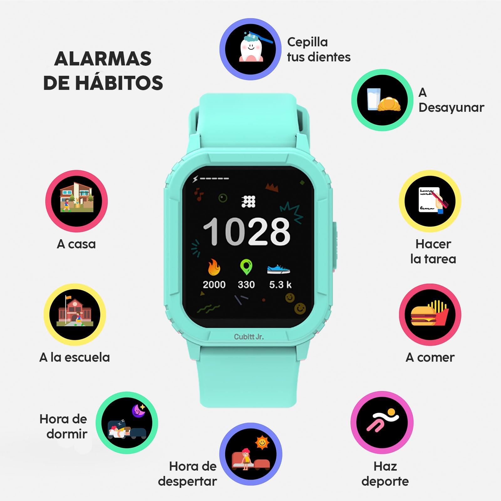 Cubitt Tracking Technologies Cubitt Jr Smart Watch Fitness Tracker for Kids and Teens, Games, Step Counter, Sleep Monitor, Heart Rate Monitor, Calculator, Activity Tracker, 1.52" Touch Screen, Waterproof