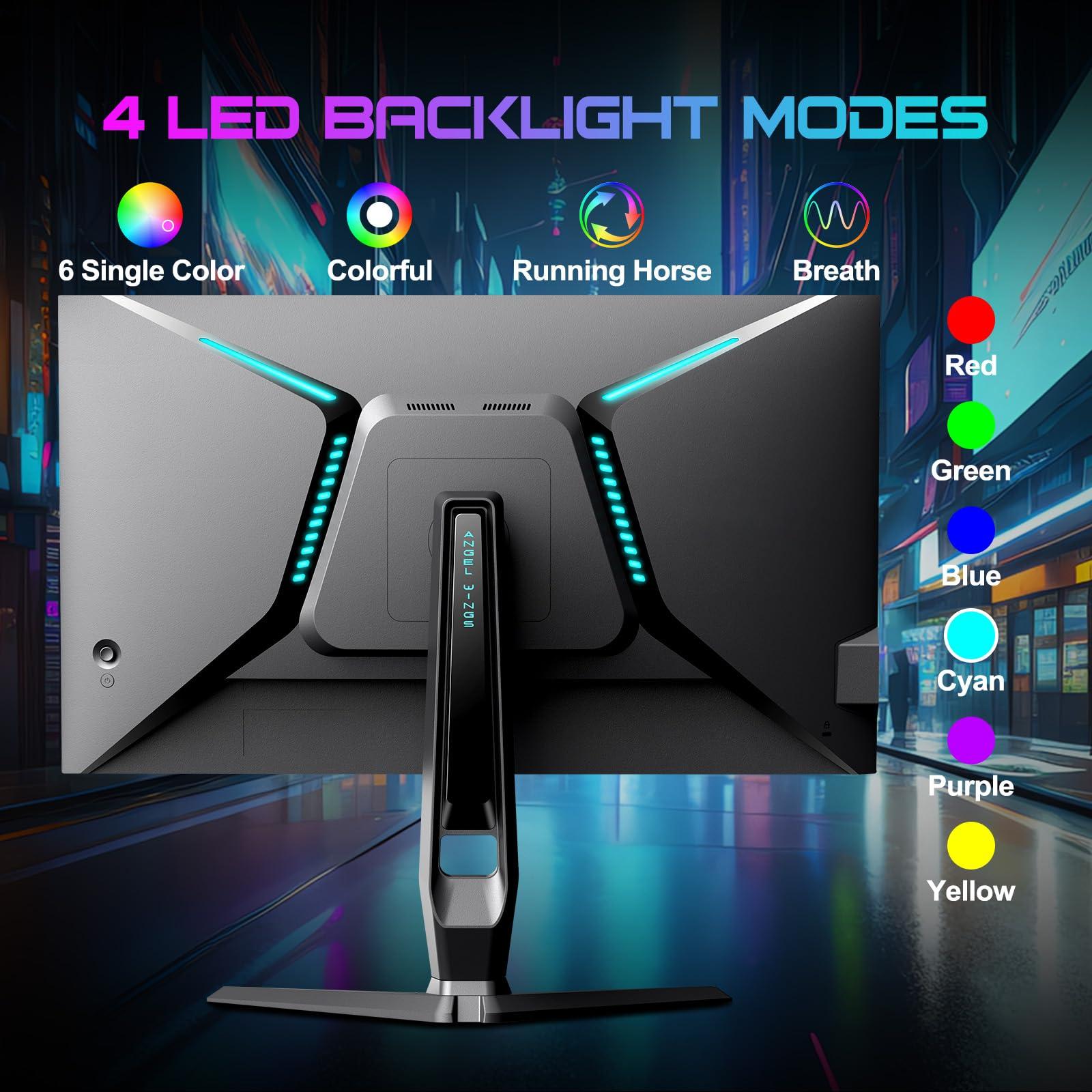 SANSUI SANSUI 27 inch WQHD 180Hz Gaming Monitor 1440P-AMD FreeSync 1ms DCI-P3 93% Fast IPS Computer Monitor,Height Adjustable Vertical/Horizontal Rotating, 2DisplayPort/HDMI HDRLow Motion Blur Speakers